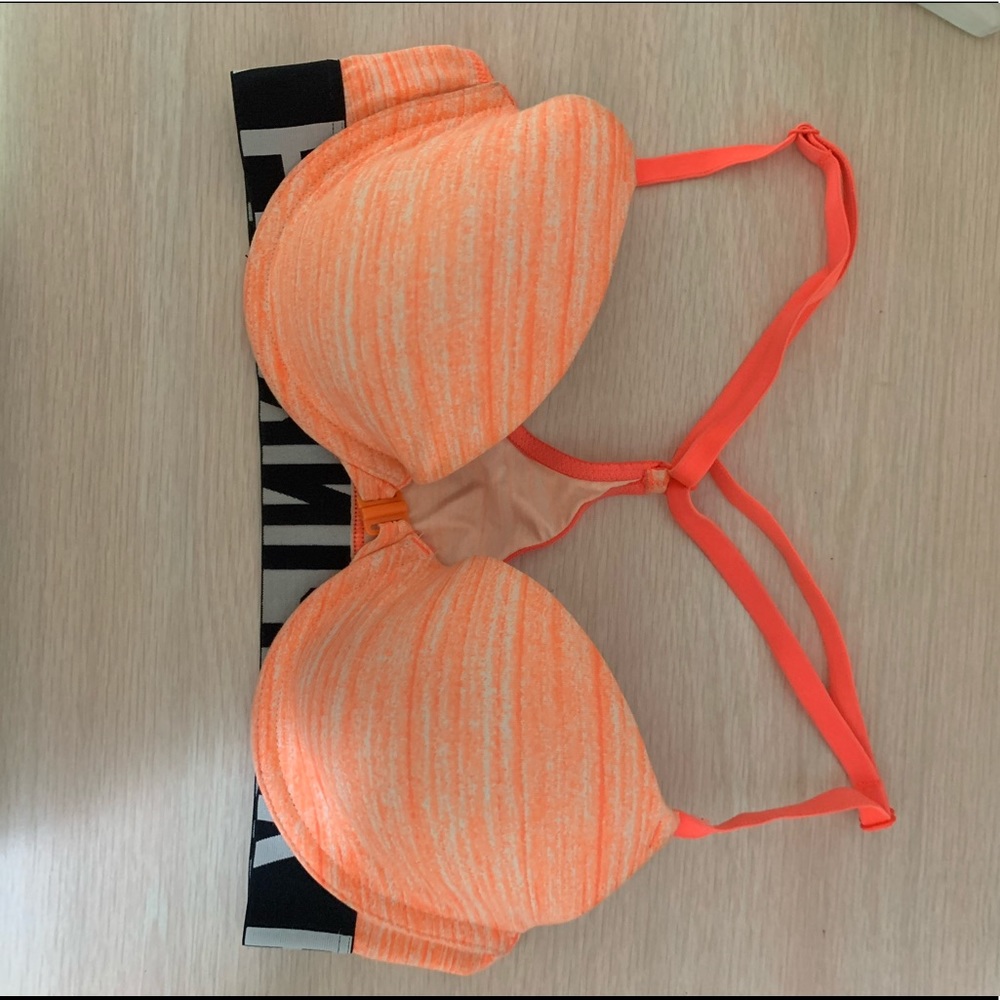 VS Pink Racerback front enclosure bra